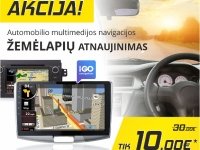 Akcija automobilio multimedijos navigacijos žemėlapių atnaujinimui